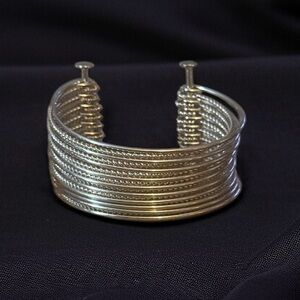 Vintage Park Lane silver tone multi bangle cuff bracelet